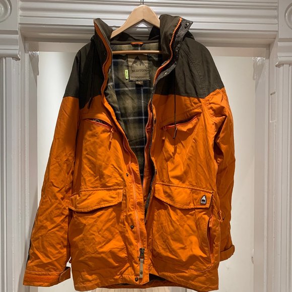 Burton Snowboard Jacket Large Orange Brown Dryride Performance - Picture 13 of 15